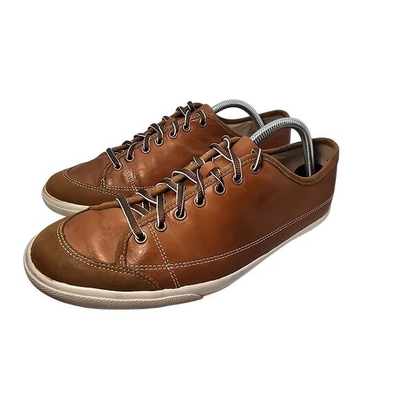 Cole Haan K-10 Low Profile  Brown Leather Sneakers Nike Air Soles Mens 10.5 - Picture 1 of 9